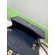 Chanel LARGE FLAP BAG AS5145 Shiny Crumpled Calfskin Navy High