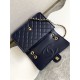 Chanel LARGE FLAP BAG AS5145 Shiny Crumpled Calfskin Navy High