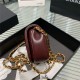 Chanel MINI CLUTCH WITH CHAIN Calfskin Gold-Tone Metal AP2344 Burgundy High