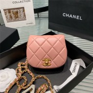 Chanel MINI CLUTCH WITH CHAIN Calfskin Gold-Tone Metal AP2344 Coral High