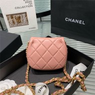 Chanel MINI CLUTCH WITH CHAIN Calfskin Gold-Tone Metal AP2344 Coral High