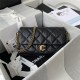 FLAP BAG Lambskin & Gold Metal AS2563 Black A