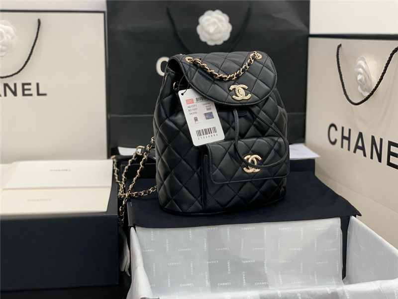 Chanel Duma Backpack Lambskin Black High