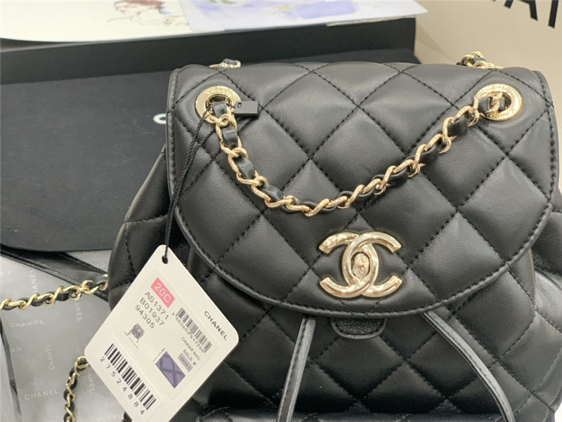 Chanel Duma Backpack Lambskin Black High