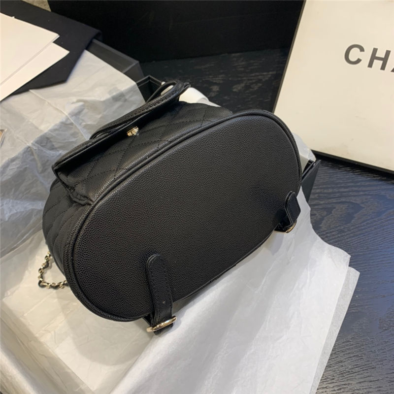 Chanel Duma Backpack Grained Calfskin Black High