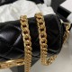 Chanel FLAP PHONE HOLDER WITH CHAIN Shiny Lambskin & Gold-Tone Metal AP3207 Black A