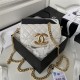 Chanel FLAP PHONE HOLDER WITH CHAIN Shiny Lambskin & Gold-Tone Metal AP3207 White A