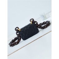 Chanel MINI FLAP BAG AS4165 Lambskin & Ash-Wood Black High