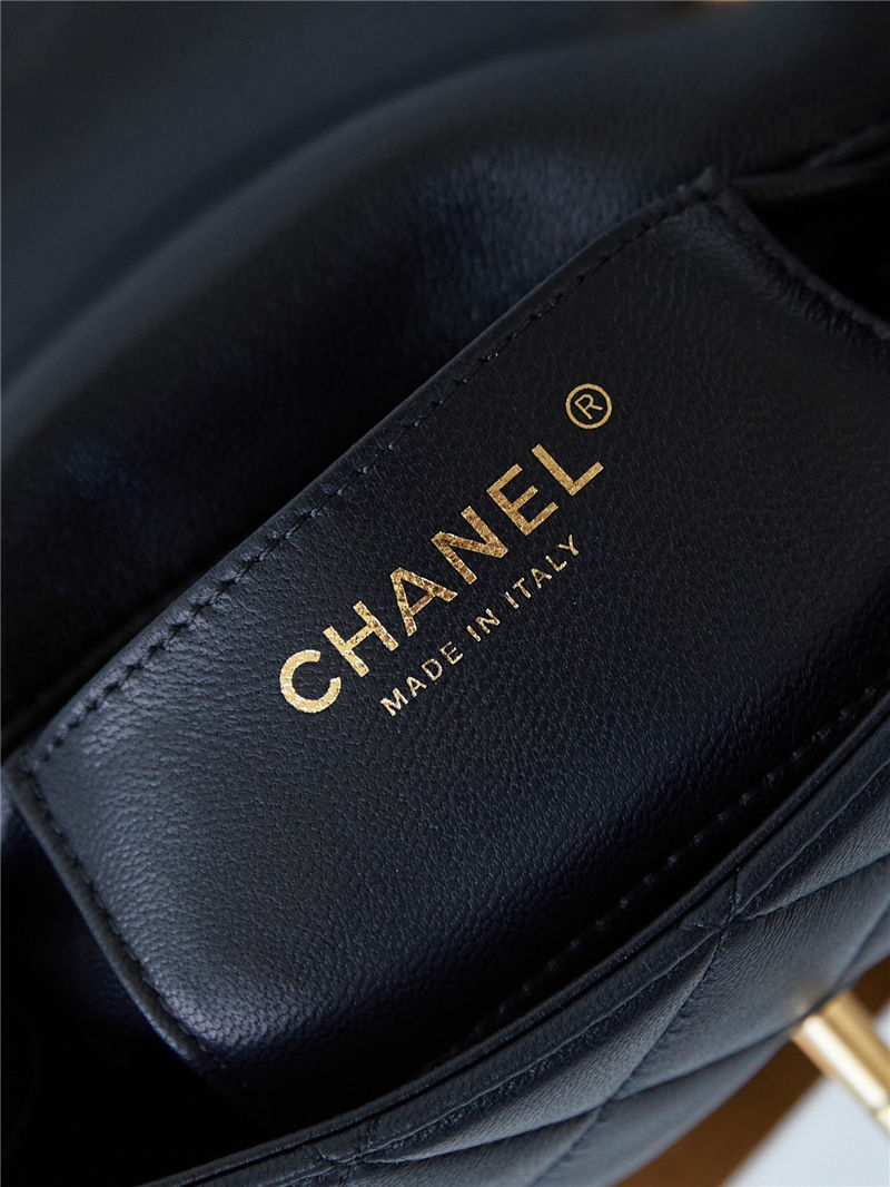 Chanel MINI FLAP BAG AS4165 Lambskin & Ash-Wood Black High