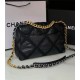 LARGE Chanel 19 Flap Bag Calfskin Crochet Black High