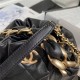 LARGE DRAWSTRING BAG Shiny Lambskin & Gold-Tone Metal High