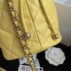 LARGE DRAWSTRING BAG Shiny Lambskin & Gold-Tone Metal High