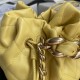 LARGE DRAWSTRING BAG Shiny Lambskin & Gold-Tone Metal High