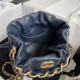 DRAWSTRING BAG Shiny Lambskin & Gold-Tone Metal High