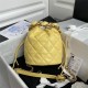 DRAWSTRING BAG Shiny Lambskin & Gold-Tone Metal High