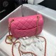 Supermini FLAP BAG Lambskin Gold-Metal AS1786 Fuchasia A