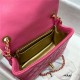 Supermini FLAP BAG Lambskin Gold-Metal AS1786 Fuchasia A