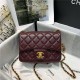 Supermini FLAP BAG Lambskin Gold-Metal AS1786 Burgundy A