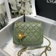 Supermini FLAP BAG Lambskin Gold-Metal AS1786 Green A