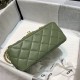 Supermini FLAP BAG Lambskin Gold-Metal AS1786 Green A