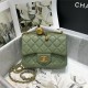 Supermini FLAP BAG Lambskin Gold-Metal AS1786 Green A