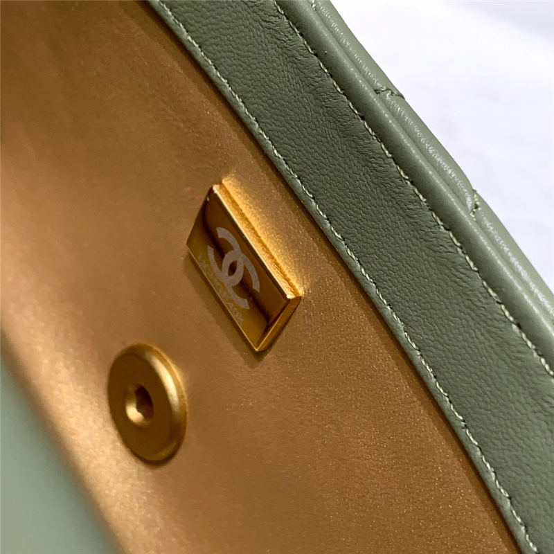 Supermini FLAP BAG Lambskin Gold-Metal AS1786 Green A