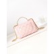 SMALL FLAP BAG WITH TOP HANDLE Shiny Lambskin & Gold-Tone Metal AS4023 Pink A