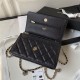 Chanel WALLET ON CHAIN AP3336 Grained Calfskin & Gold-Tone Metal Black A