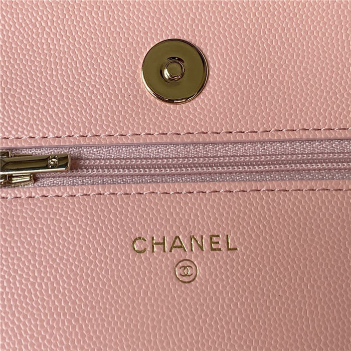 Chanel WALLET ON CHAIN AP3336 Grained Calfskin & Gold-Tone Metal Pink A