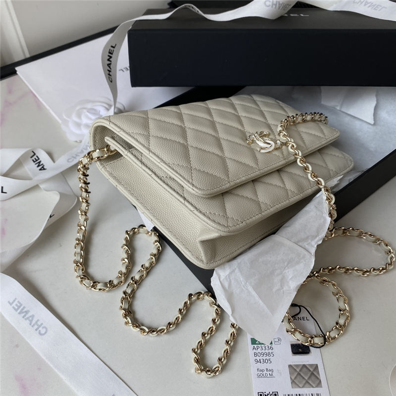 Chanel WALLET ON CHAIN AP3336 Grained Calfskin & Gold-Tone Metal Cream A