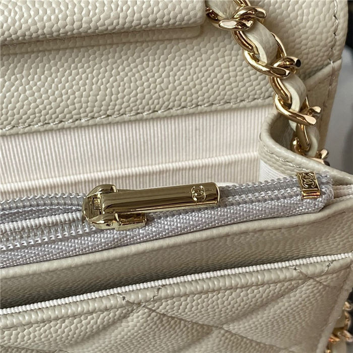 Chanel WALLET ON CHAIN AP3336 Grained Calfskin & Gold-Tone Metal Cream A