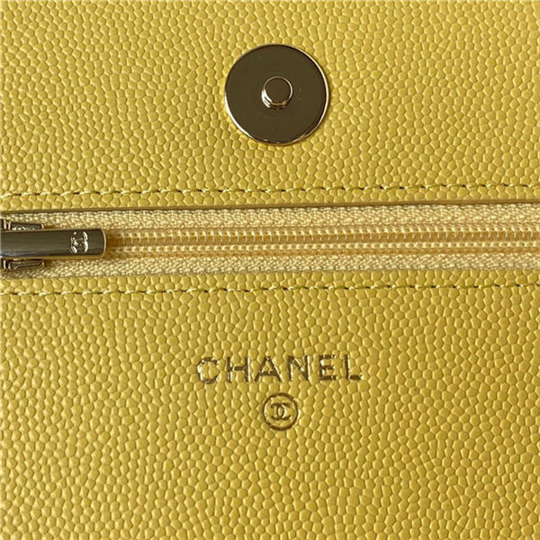 Chanel WALLET ON CHAIN AP3336 Grained Calfskin & Gold-Tone Metal Yellow A