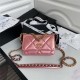 Chanel 19 WALLET ON CHAIN Iridescent Calfskin Gold-Tone Silver-Tone Ruthenium-Finish Metal A