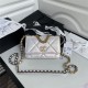 Chanel 19 WALLET ON CHAIN Iridescent Calfskin Gold-Tone Silver-Tone Ruthenium-Finish Metal A