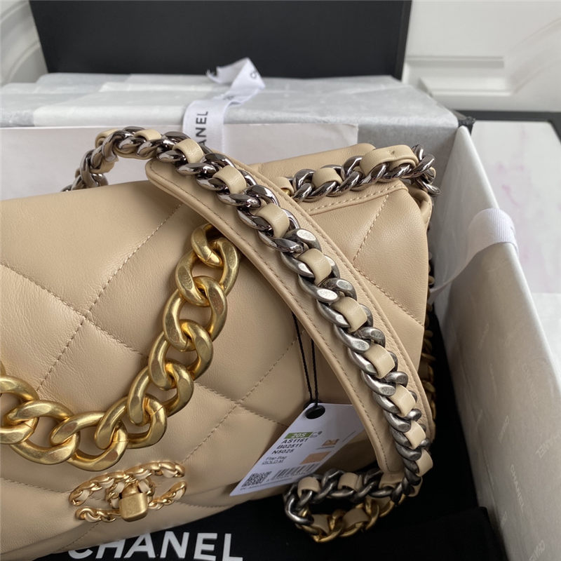 Large Chanel 19 Flap Bag Goatskin/Lambskin High