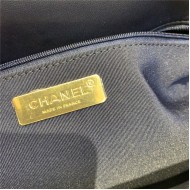 Maxi Chanel 19 Flap Bag Goatskin/Lambskin Navy High