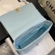 Maxi Chanel 19 Flap Bag Goatskin/Lambskin Light Blue High