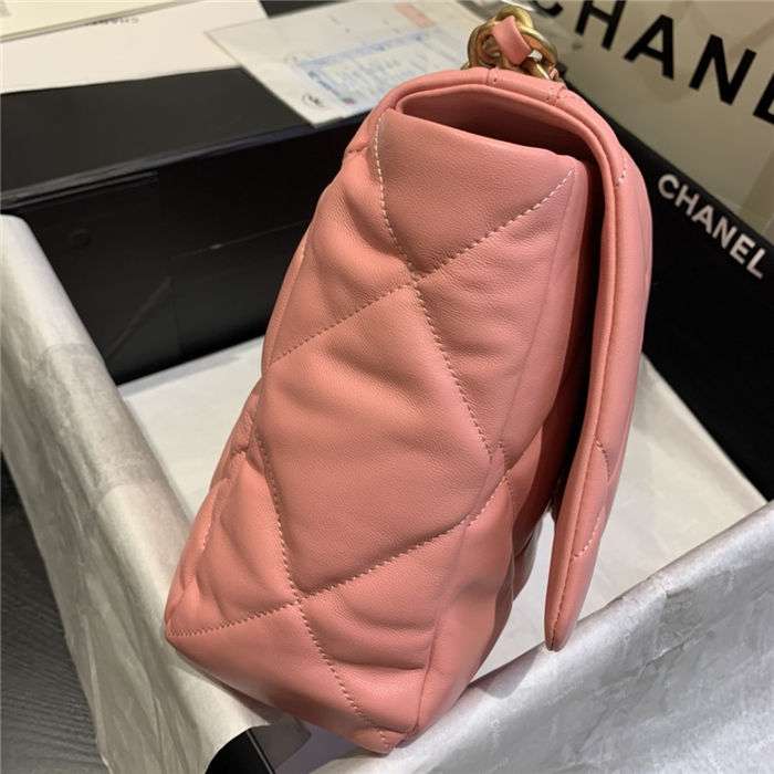 Maxi Chanel 19 Flap Bag Goatskin/Lambskin Pink High