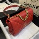 Maxi Chanel 19 Flap Bag Goatskin/Lambskin Red High