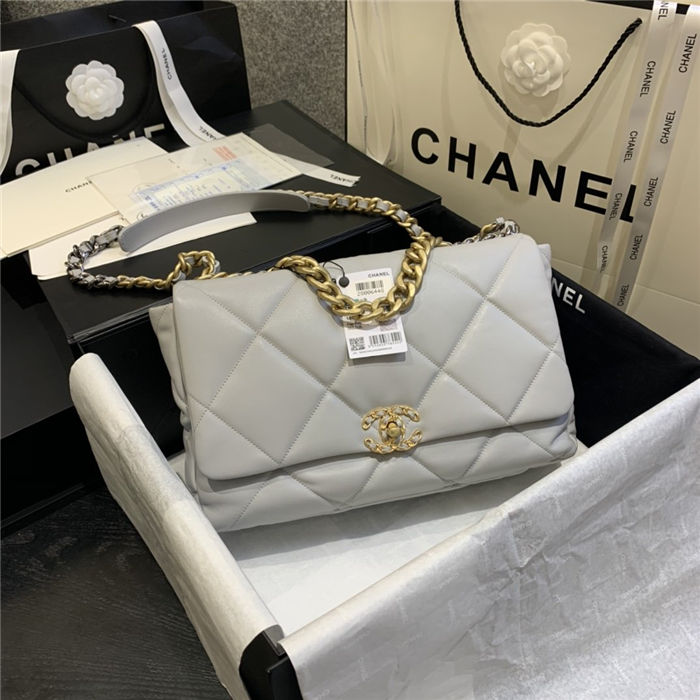 Maxi Chanel 19 Flap Bag Goatskin/Lambskin Grey  High