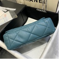 Maxi Chanel 19 Flap Bag Goatskin/Lambskin Ocean Blue High