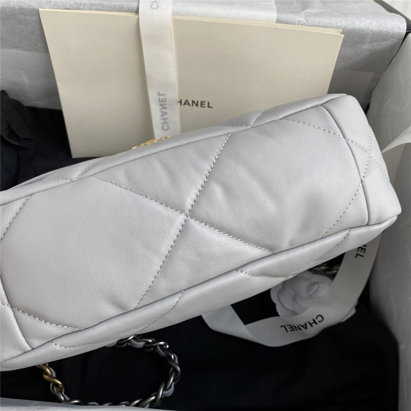 Chanel 19 Flap Bag Goatskin/Lambskin Grey High