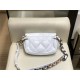 Waist Chanel 19 Flap Bag Lambskin/Goatskin White High