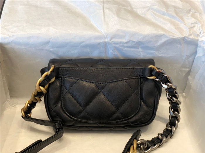 Waist Chanel 19 Flap Bag Lambskin/Goatskin Black High