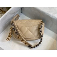 Waist Chanel 19 Flap Bag Lambskin/Goatskin Beige High