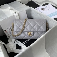 FLAP BAG Lambskin & Gold Metal AS2563 Grey A