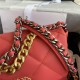 Chanel 19 Flap Bag Goatskin/Lambskin Red High