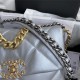 Chanel 19 Flap Bag Goatskin/Lambskin Silver High