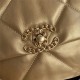 Large Chanel 19 Flap Bag Goatskin/Lambskin Gold High