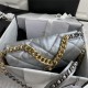 Large Chanel 19 Flap Bag Goatskin/Lambskin Silver High